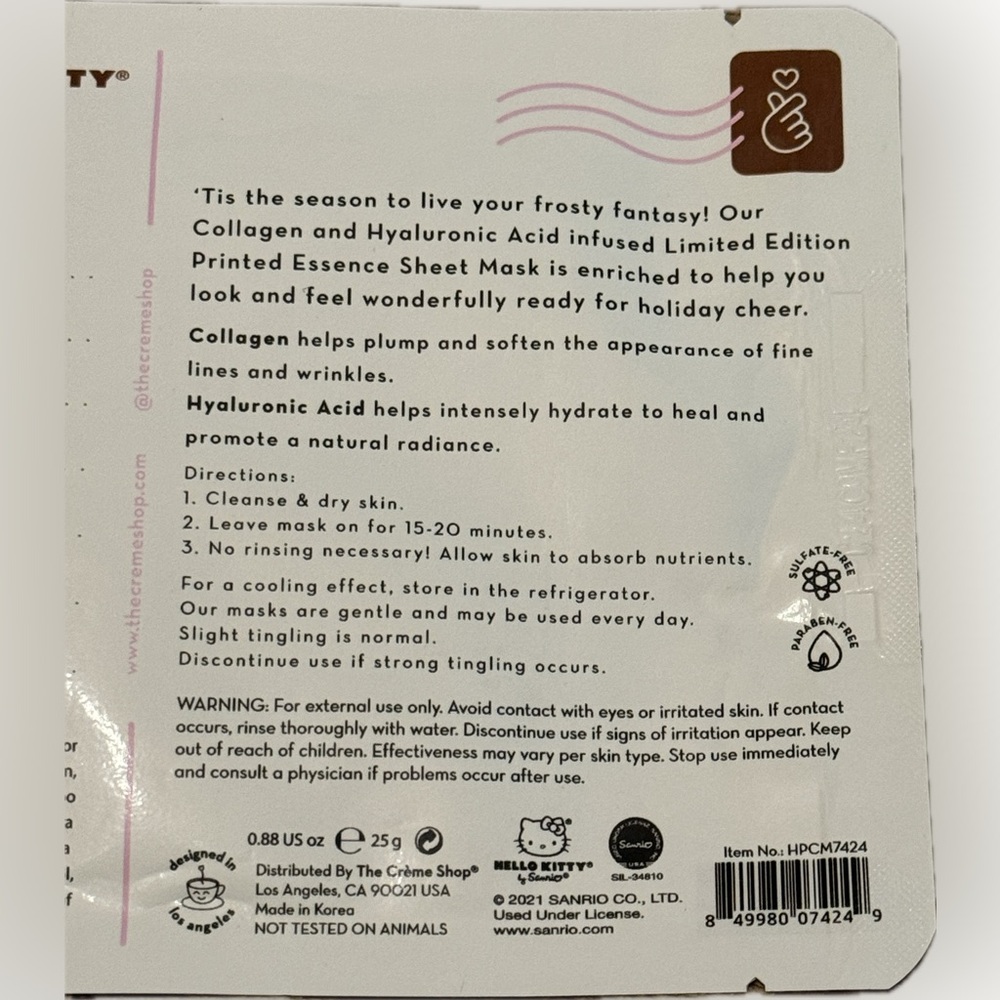 Brand New Product The CRÈME Shop X Hello Kitty Sheet Mask A Must Have & Grab - Picture 4 of 5